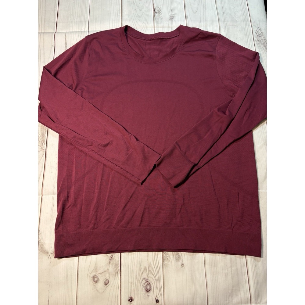 Women’s Lululemon Swiftly Tech Long Sleeve Maroon Burgundy Size 14-16
